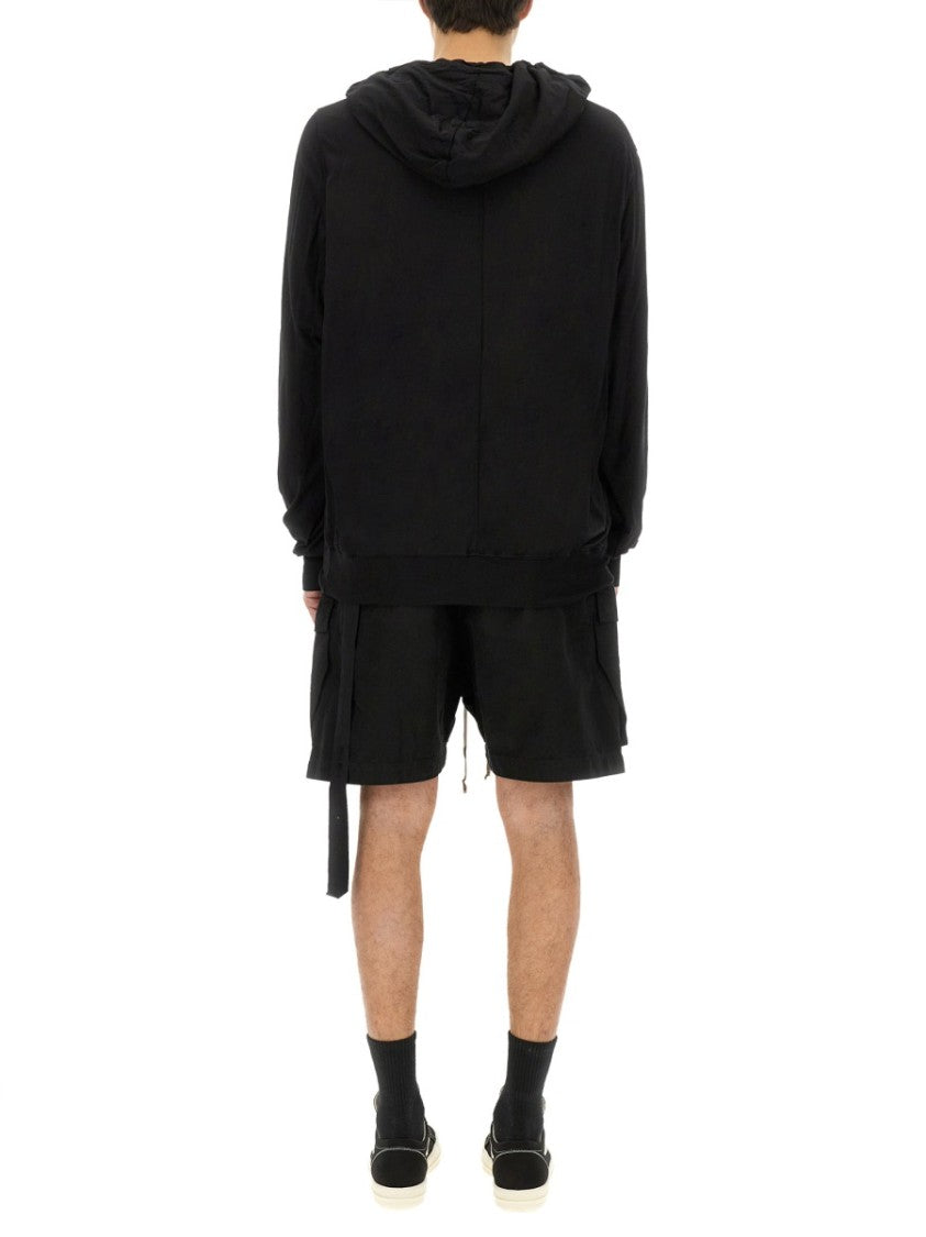 Drkshdw By Rick Owens Relaxed Fit Black Hoodie With Drawstring Hood