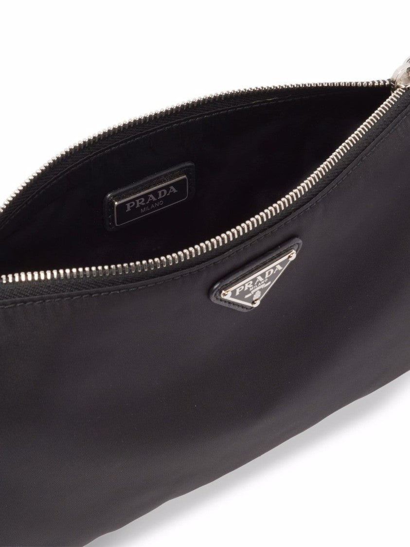 Prada Black Contenitore Piatto Re-Nylon/Saffiano Clutches