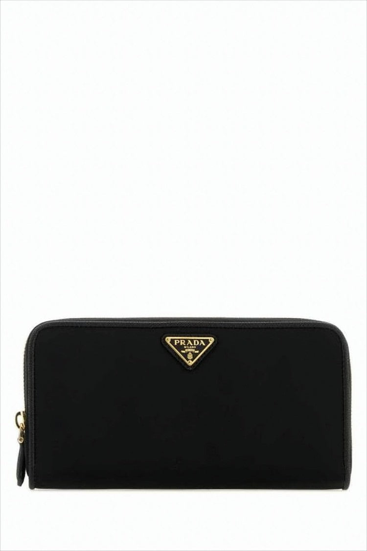 Prada Black Wallet With Zip-Around Closure