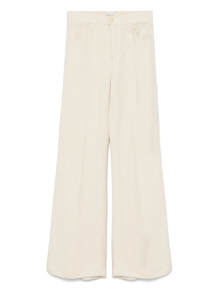 Dondup Wide-Leg Ecru Jeans With Classic Five-Pocket Design