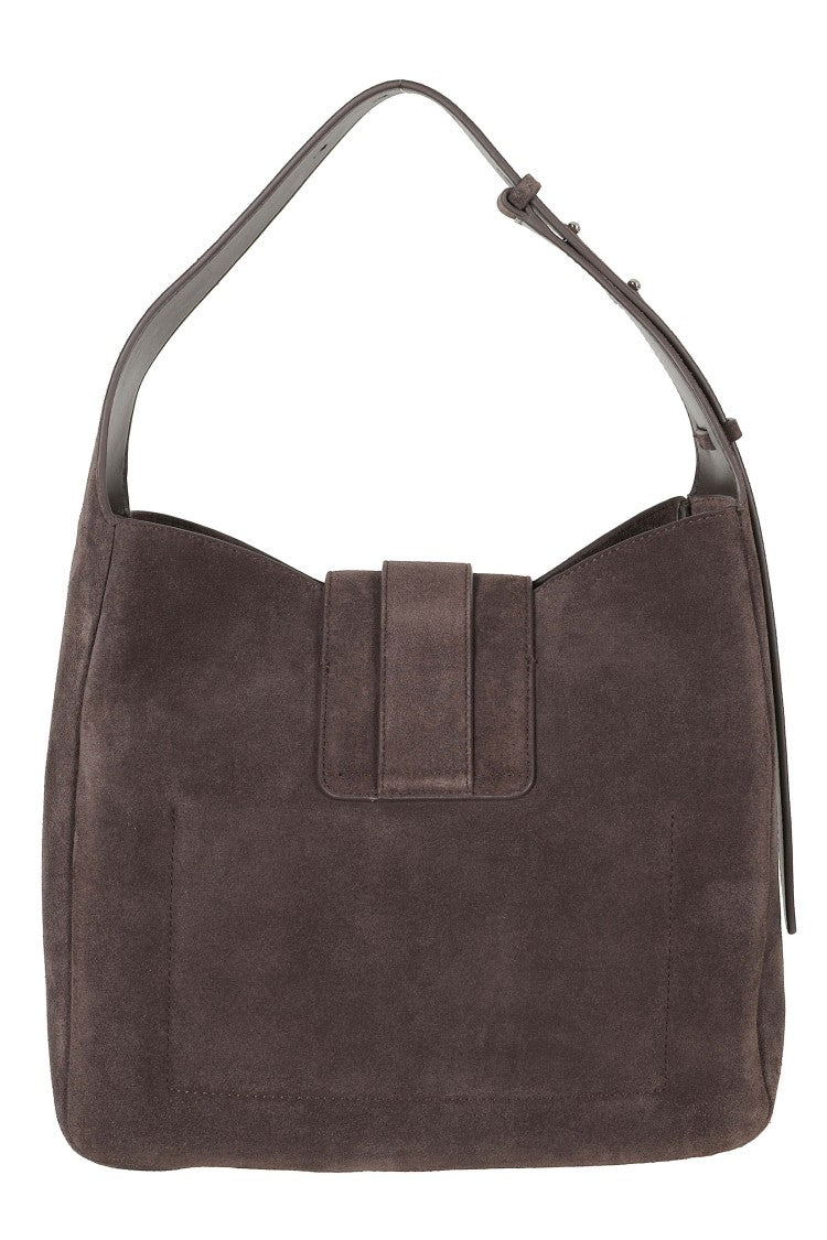 Hogan Suede Bag With Adjustable Handle And H Logo Clasp