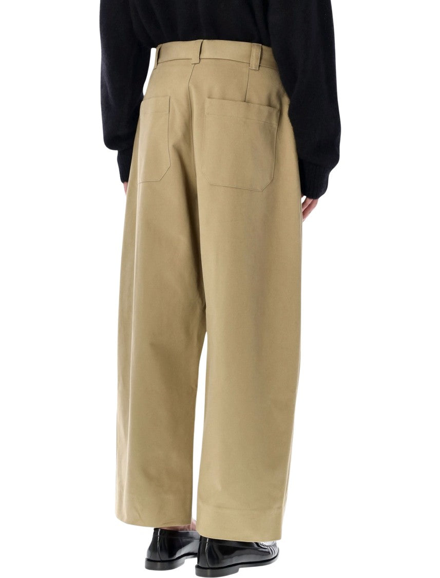 Studio Nicholson Wide-Leg Peached Cotton Sorte Trousers