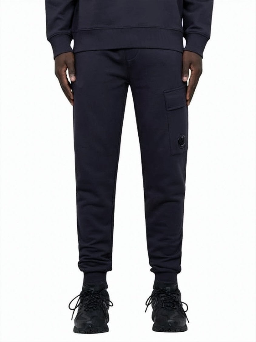 C.P. Company Tapered Black Jogger Pants With Cargo Pocket And Ribbed Cuffs