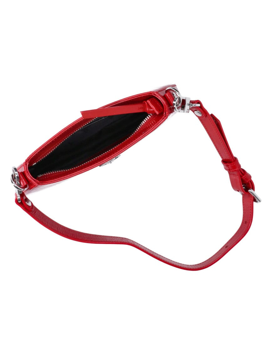 Vivienne Westwood Red Calf Leather Zip Shoulder Bag