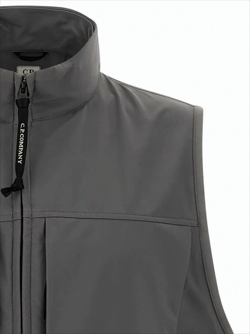 C.P. Company High Collar Sleeveless Vest With Adjustable Drawstrings