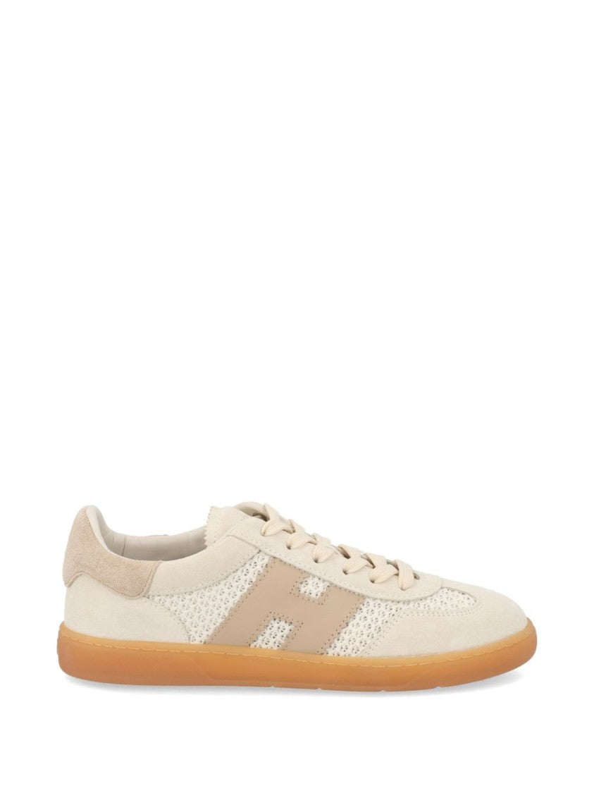 Hogan Perforated Suede Lace-Up Flats With Signature H Logo