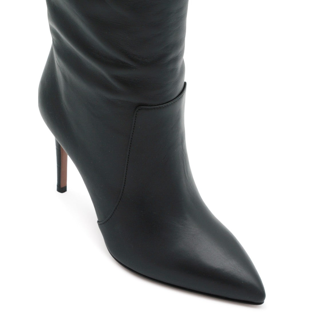 Paris Texas Black Leather Stiletto High Heel Boots