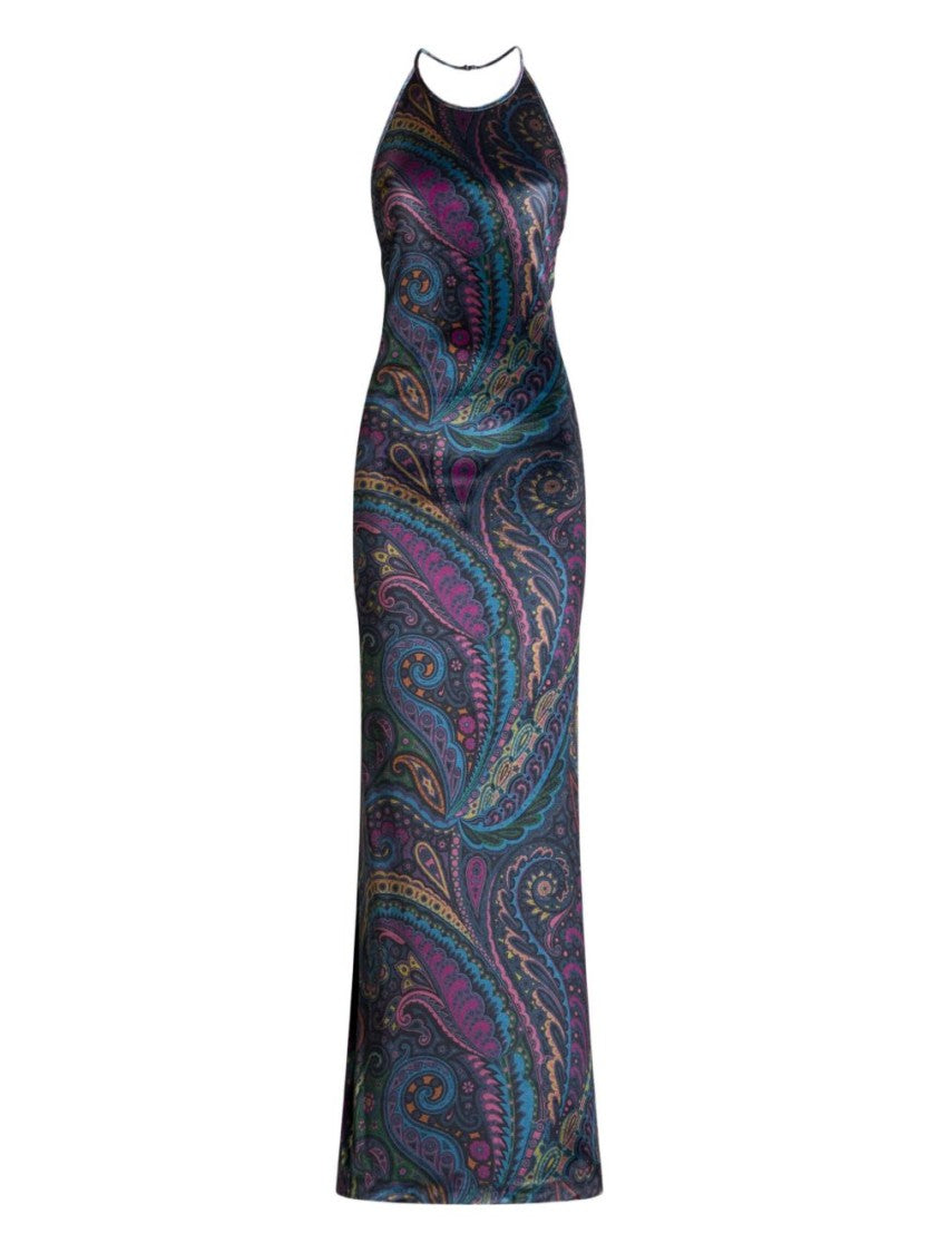 Etro Paisley Maxi Dress With Halter Neckline