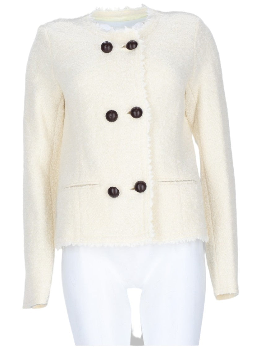 Isabel Marant Cropped Bouclé Jacket With Textured Fabric And Double-Breasted Front