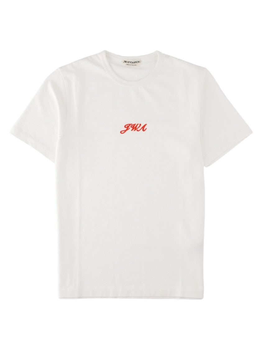 J. W. Anderson White Embroidered Logo Cotton T-Shirt