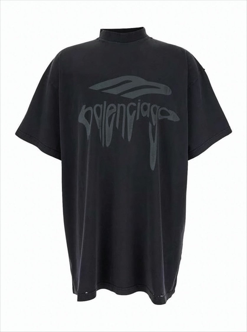 Balenciaga Short-Sleeve T-Shirt With Distressed Neckline