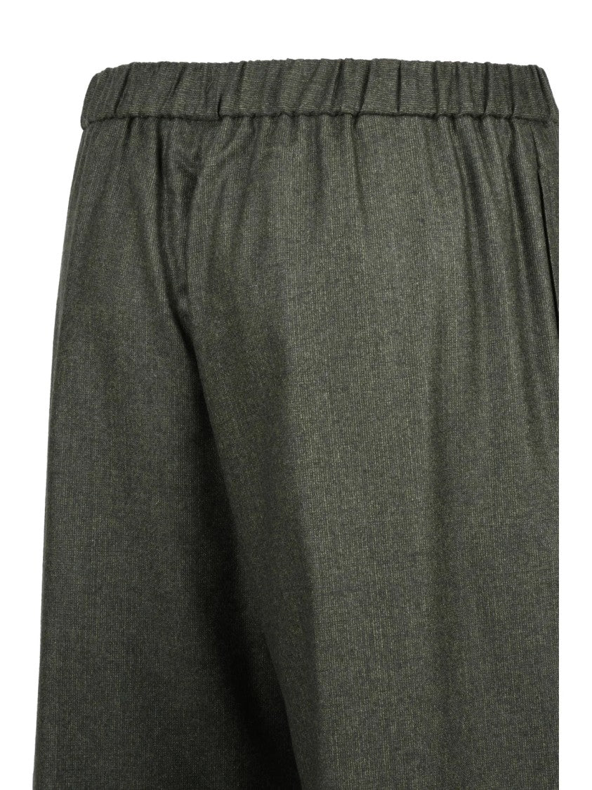 Aspesi Wide-Leg Trousers With Elastic Waistband And Comfortable Fit
