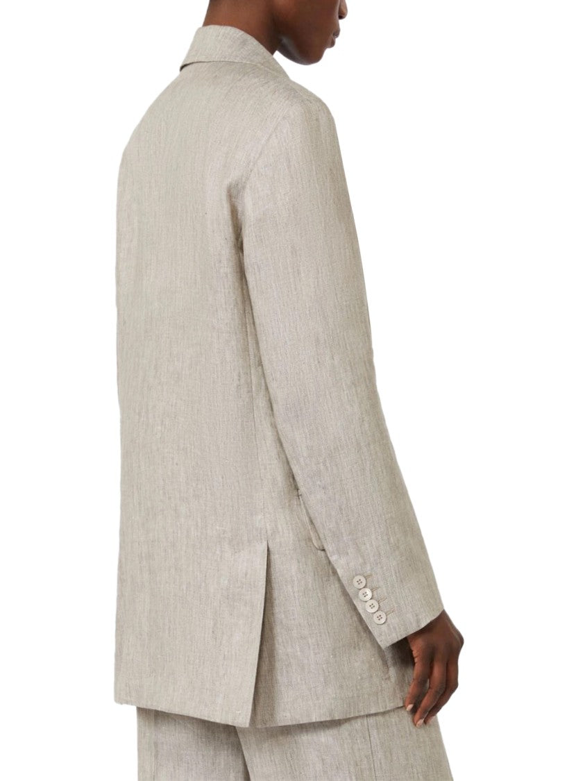 Max Mara Double-Breasted Relaxed Fit Linen Jacket