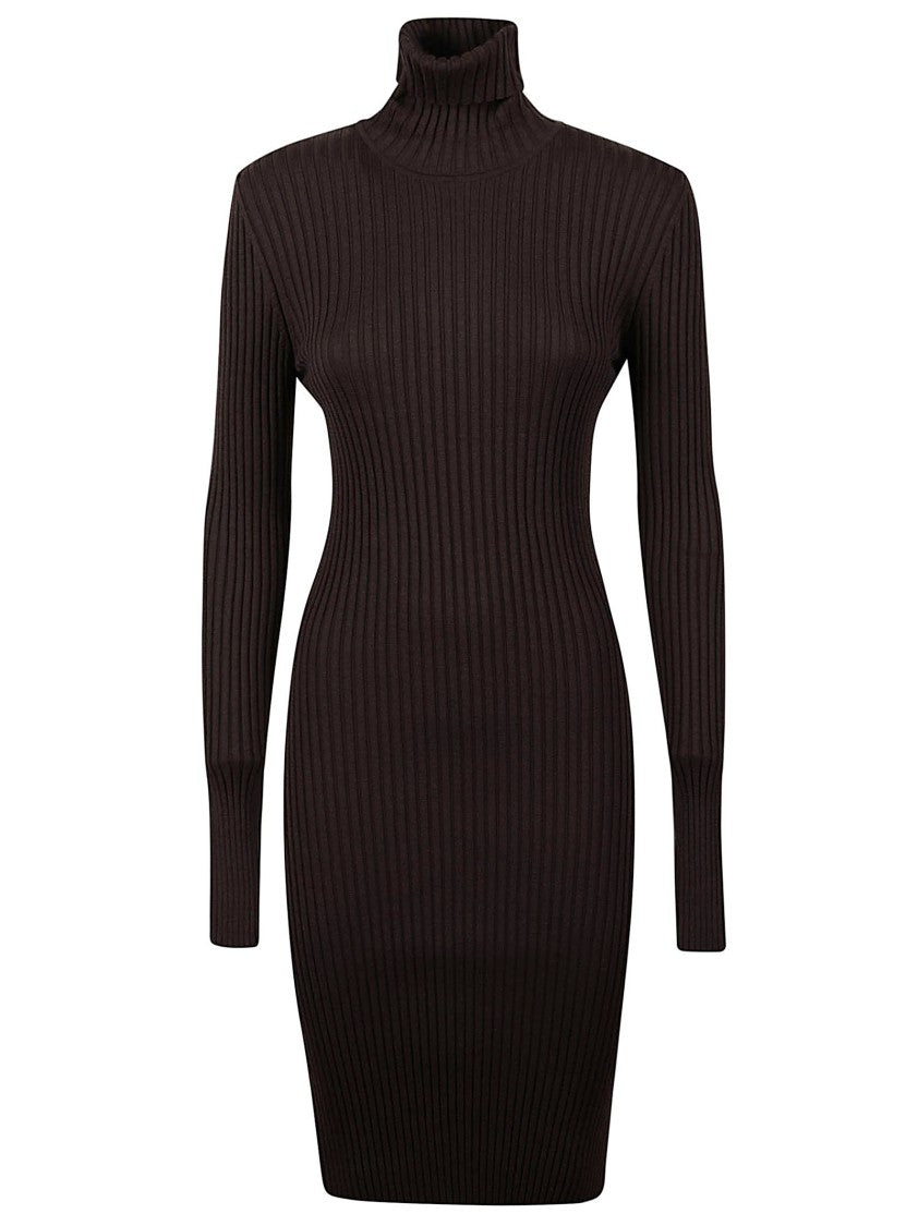 Wolford Knee-Length Ribbed Dress With High Turtleneck By Wolford
