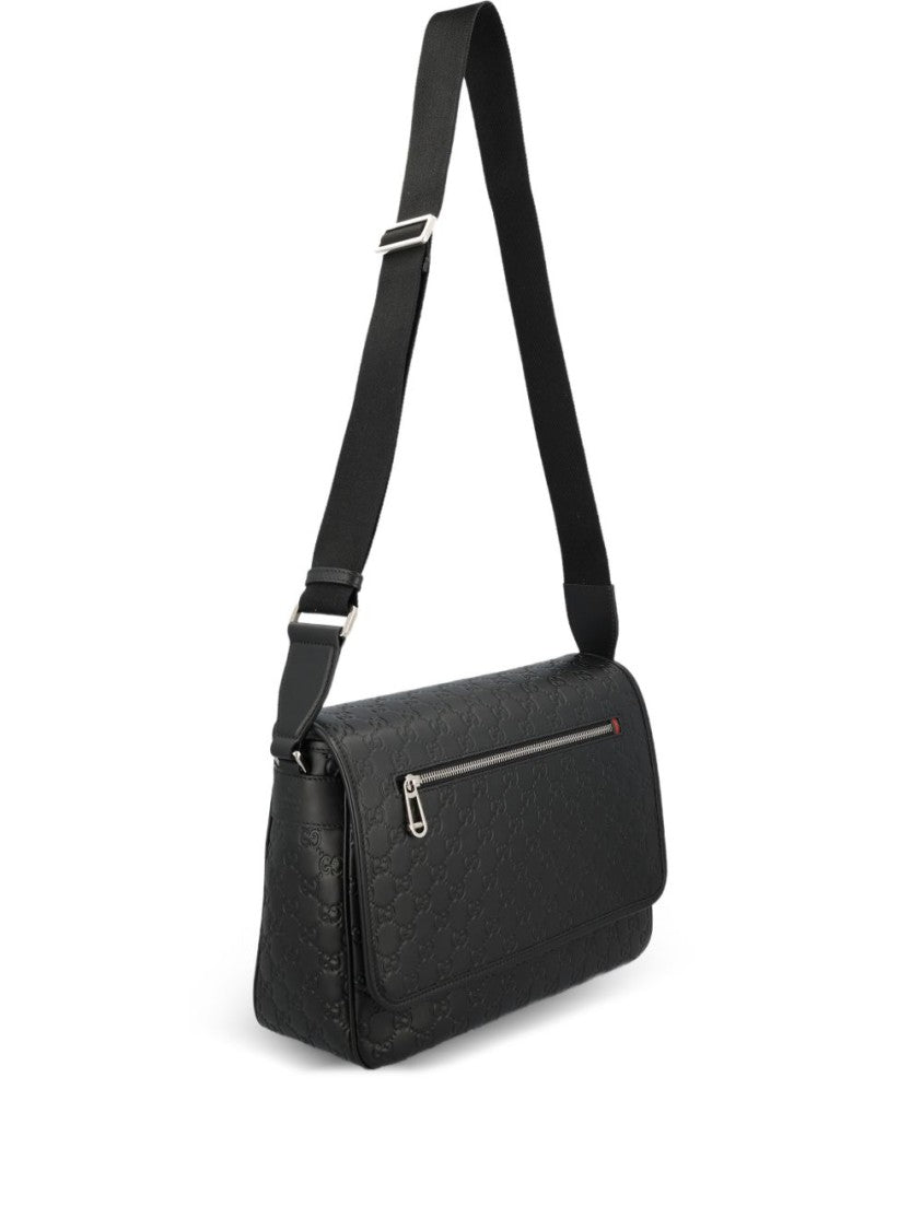 Gucci Embossed Calf Leather Rectangular Shoulder Bag