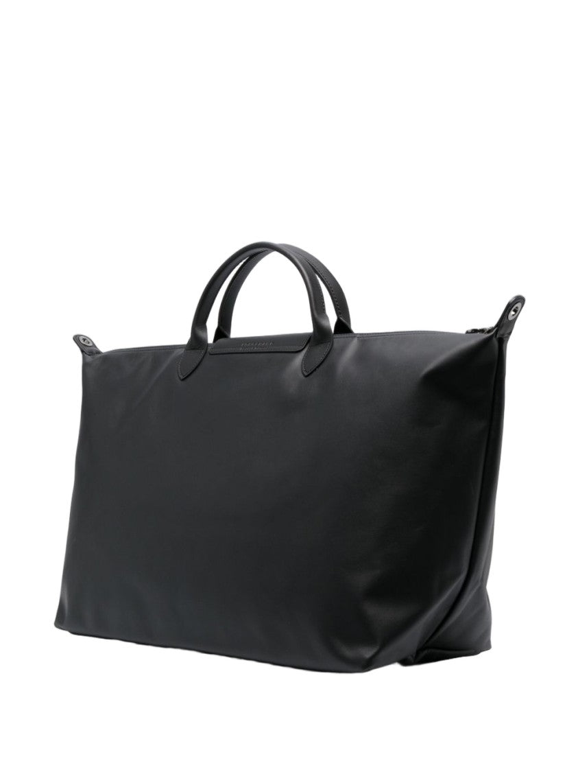 Longchamp Structured Neutrals Handbag With Design