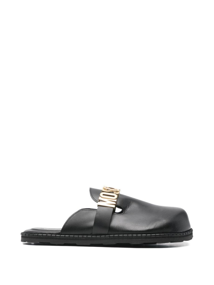 Moschino Black Silk And Nylon Strappy Sandals