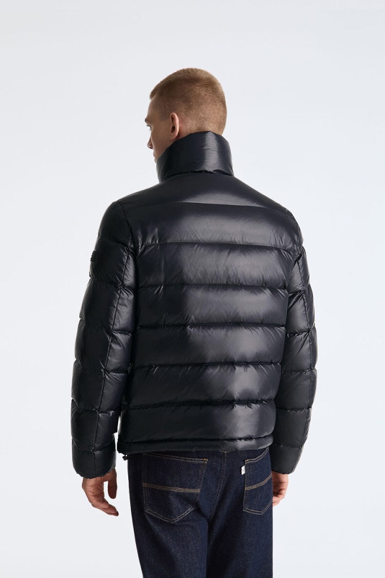 Peuterey Black Glossy Stand-Collar Down Puffer Jacket