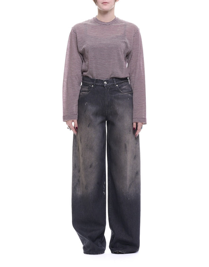 Nine In The Morning Wide-Leg Dark Wash Jeans