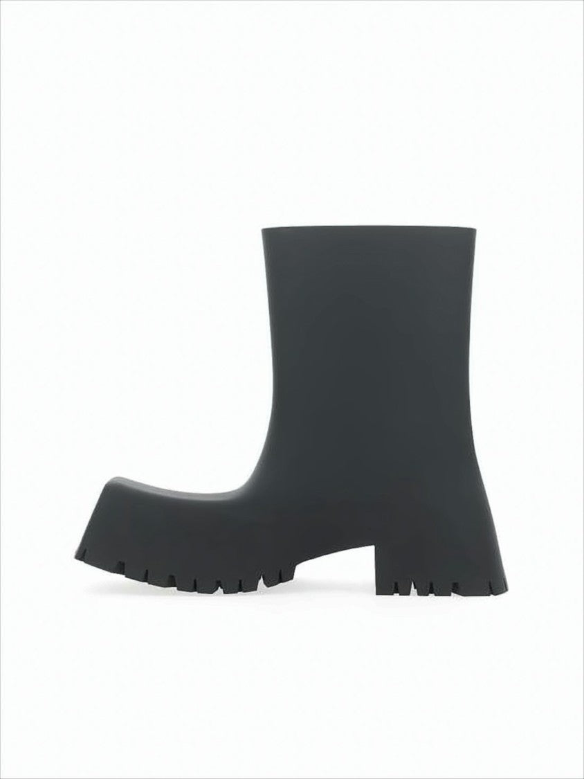 Balenciaga Chunky Sculptural Black Boots With Flared Ankle