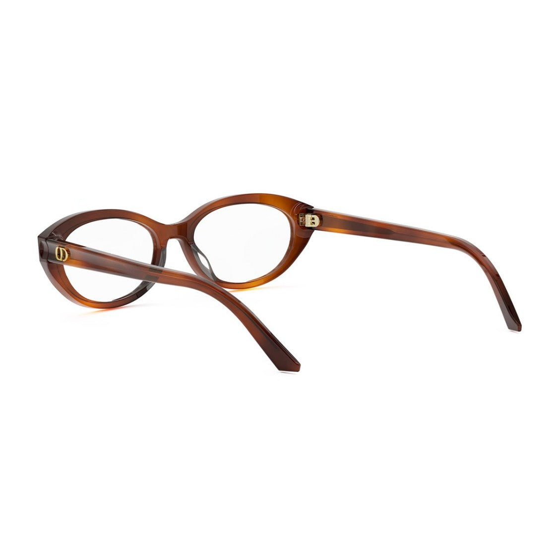 Dior Havana B1i Translucent Amber Oval Glasses