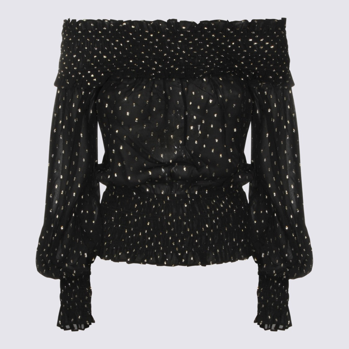 Self-Portrait Black Viscose Top