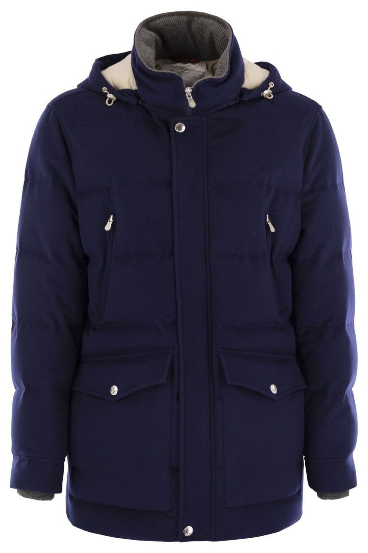 Brunello Cucinelli Quilted Padded Jacket With High Collar And Hood