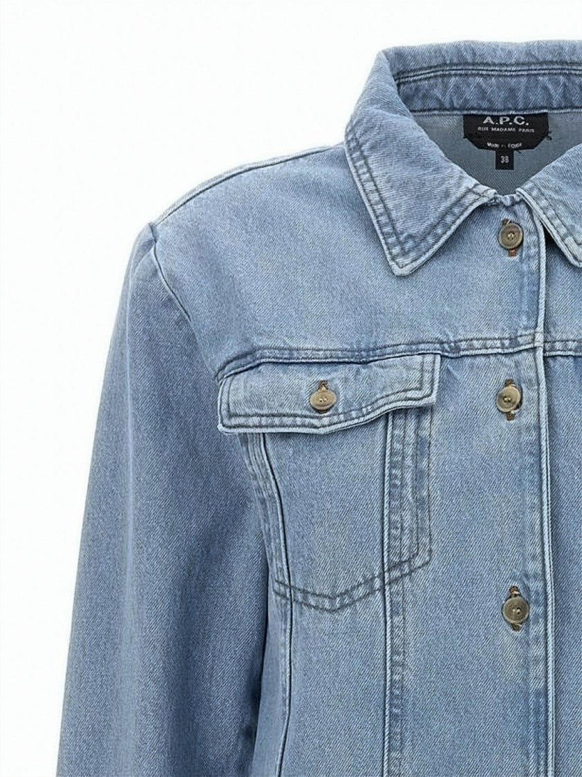 A.P.C. Denim Dress With Classic Collar And Structured Silhouette