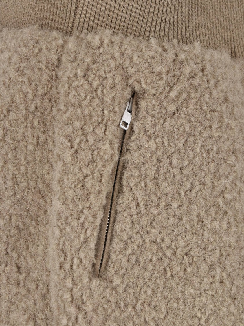 Entire Studios Beige Teddy Fleece Zippered Shorts