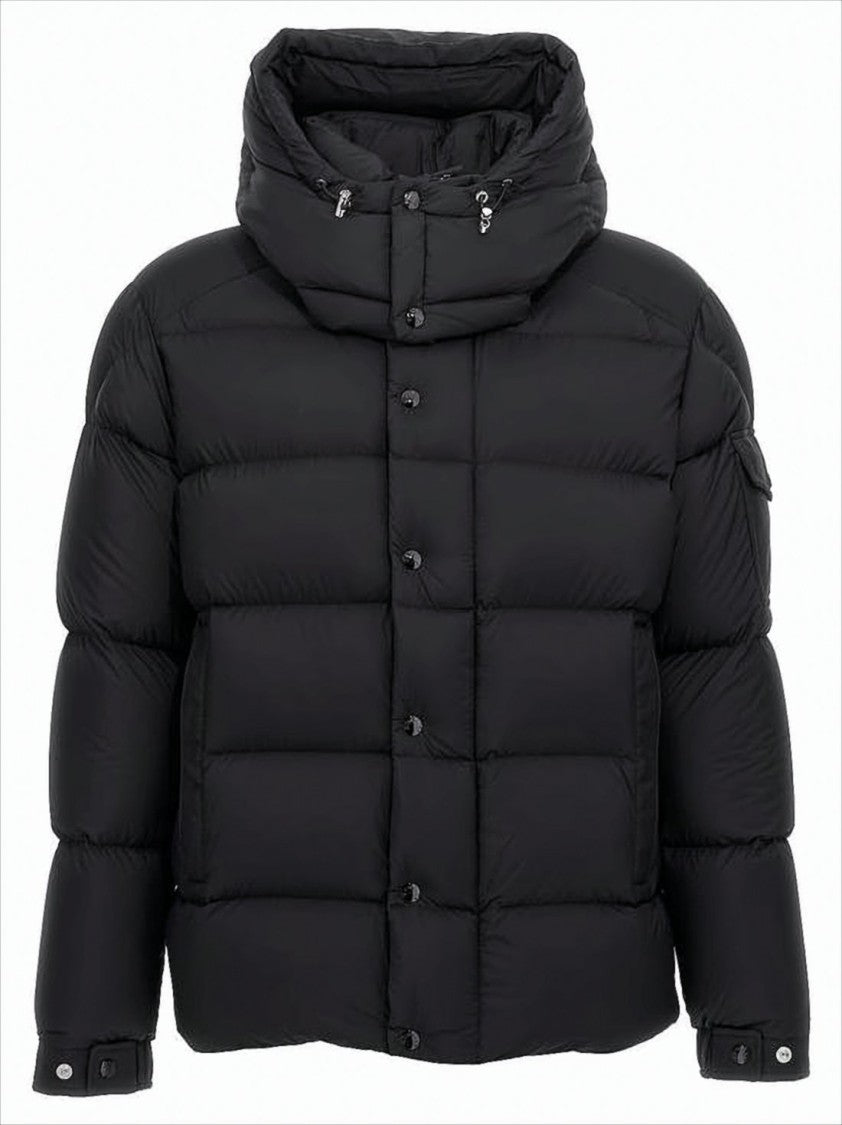 Moncler Black Padded Jacket With High Collar