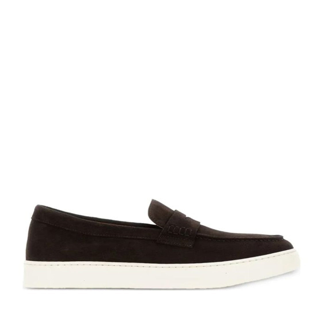 Doucal's Brown Classic Penny Strap Contrasting Sole Leather Loafers