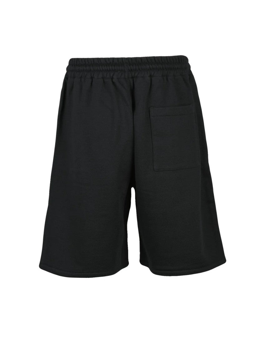 Off-White Black Cotton Sweatshirt Shorts