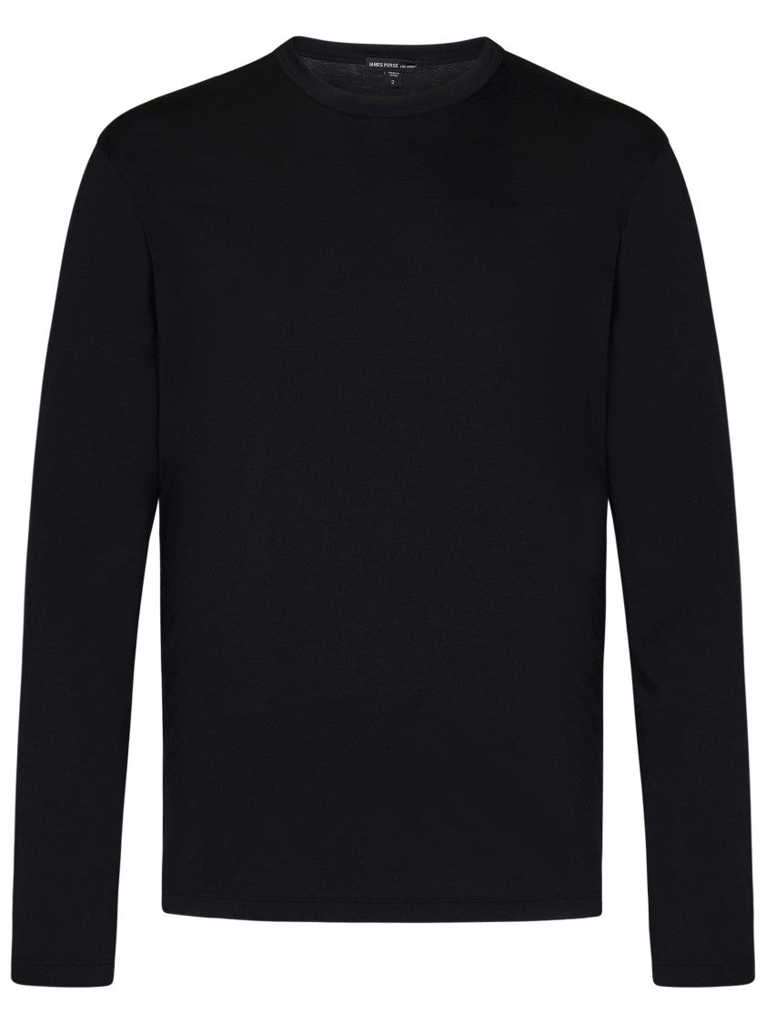 James Perse Ultra-Soft Black Satin-Touch Long-Sleeved T-Shirt