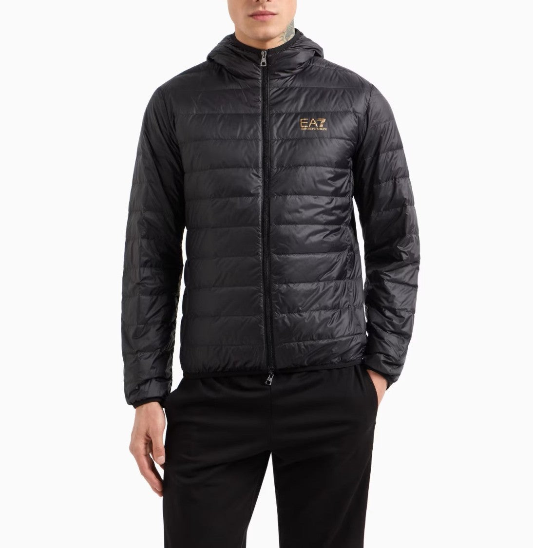 Emporio Armani Quilted Down Jacket With Goose Down Padding And Fitted Silhouette