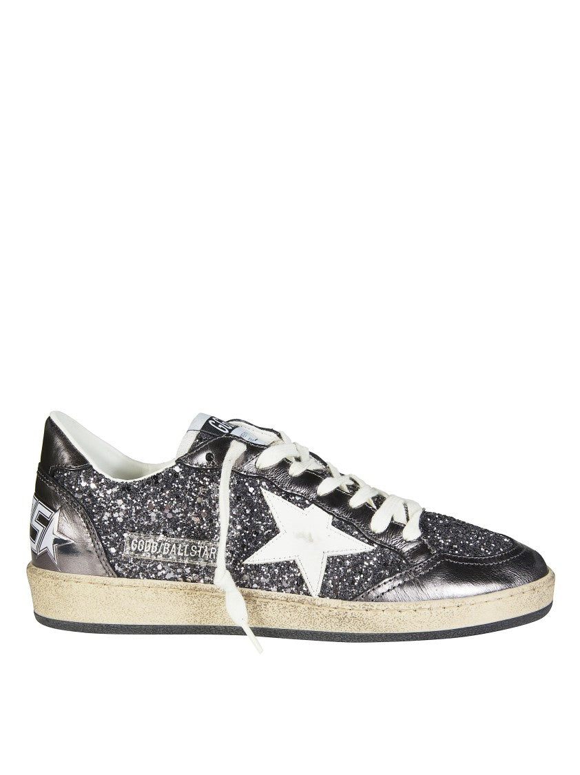 Golden Goose Glittery Silver Purple Metallic Sneakers