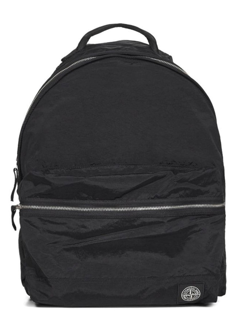 Stone Island Black Lightweight Polyamide Backpack
