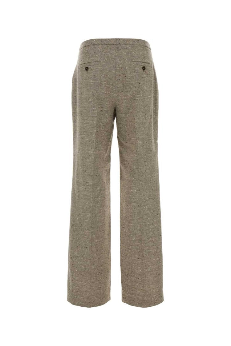 Magda Butrym Melange Dove Grey Silk Blend Pant