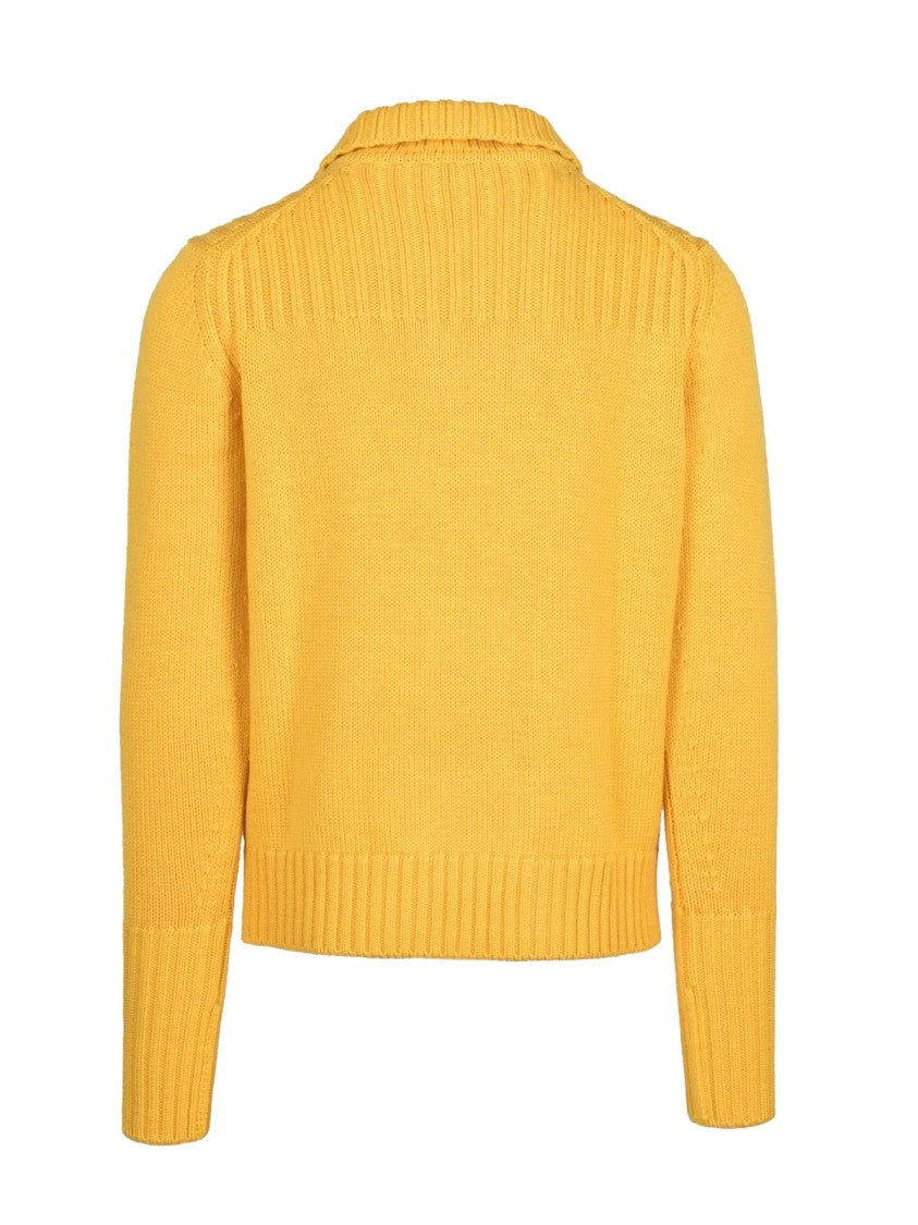 Kangra Yellow Wool Double-Breasted Cardigan