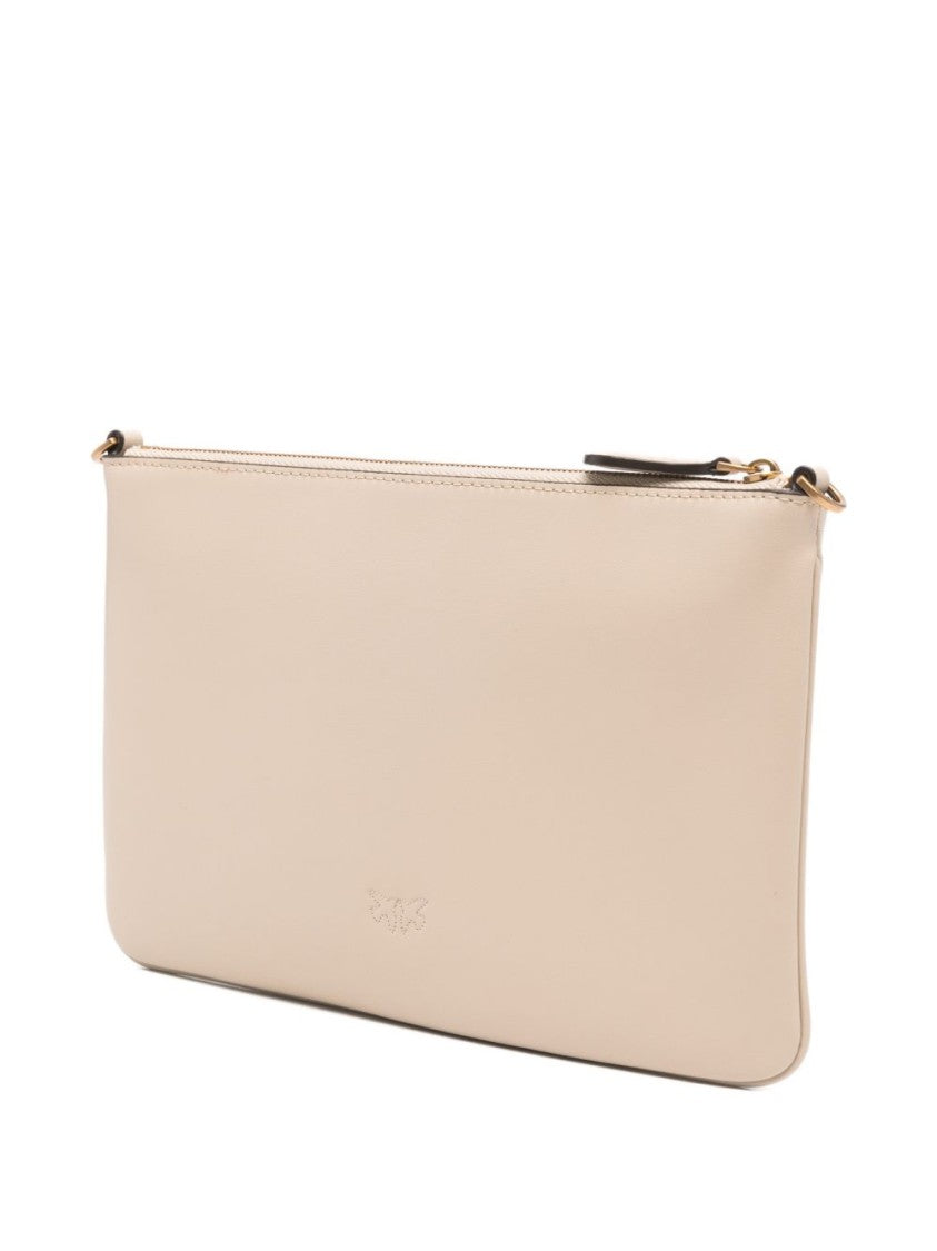 Pinko Beige Chain Link Gold-Tone Shoulder Bag