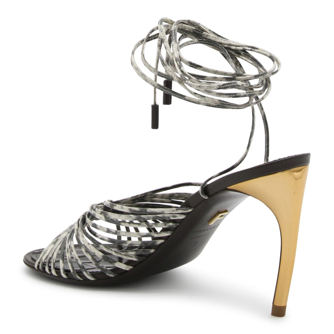Ferragamo Brown Leather Sculptural Heel Pumps