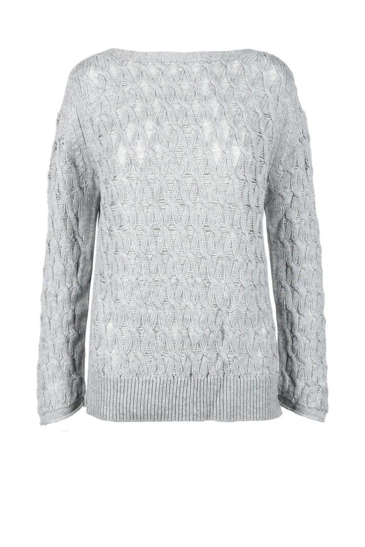 Malo Optimum Cashmere Wool Sweater - Light Grey