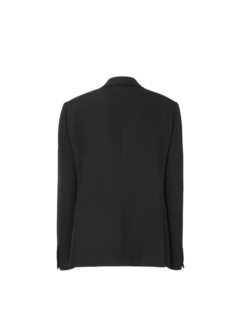 Fendi Black Hourglass Peak-Lapel Wool Blazer