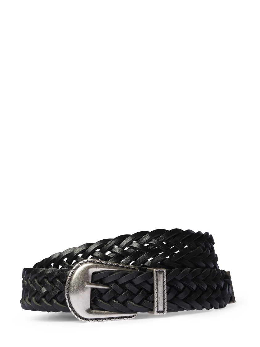 Dondup Intricate Braided Belt With Silver-Toned Buckle