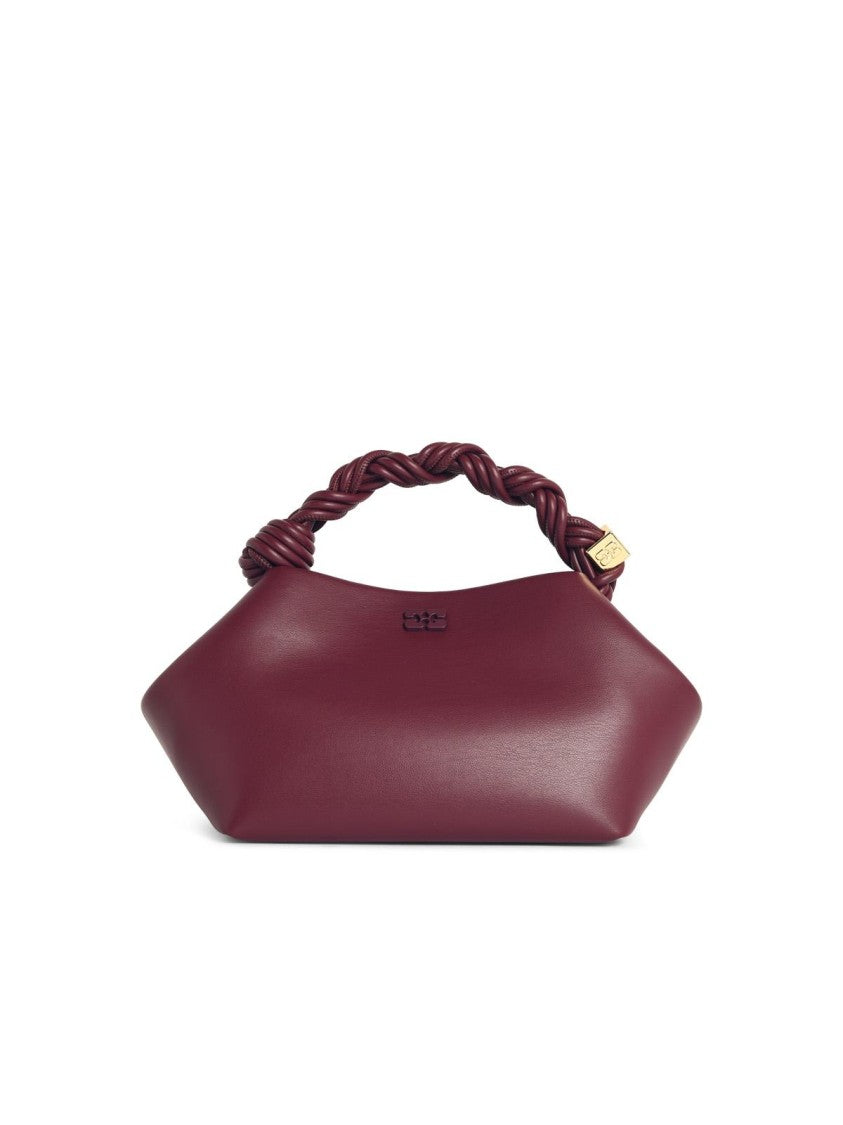 Ganni Burgundy Leather 'Bou' Small Bag