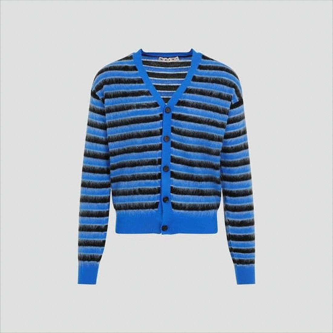 Marni Striped Knit Cardigan With V-Neckline And Ribbed Cuffs
