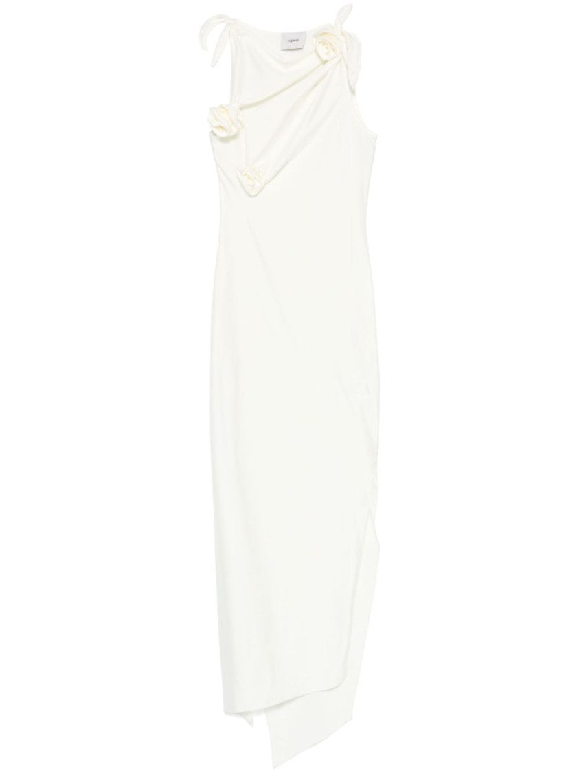 Coperni White Sleeveless Side Slit Cut-Out Dress