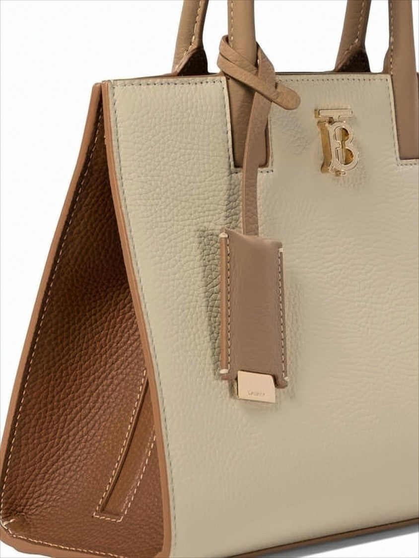 Burberry Structured Textured Leather Tote Bag