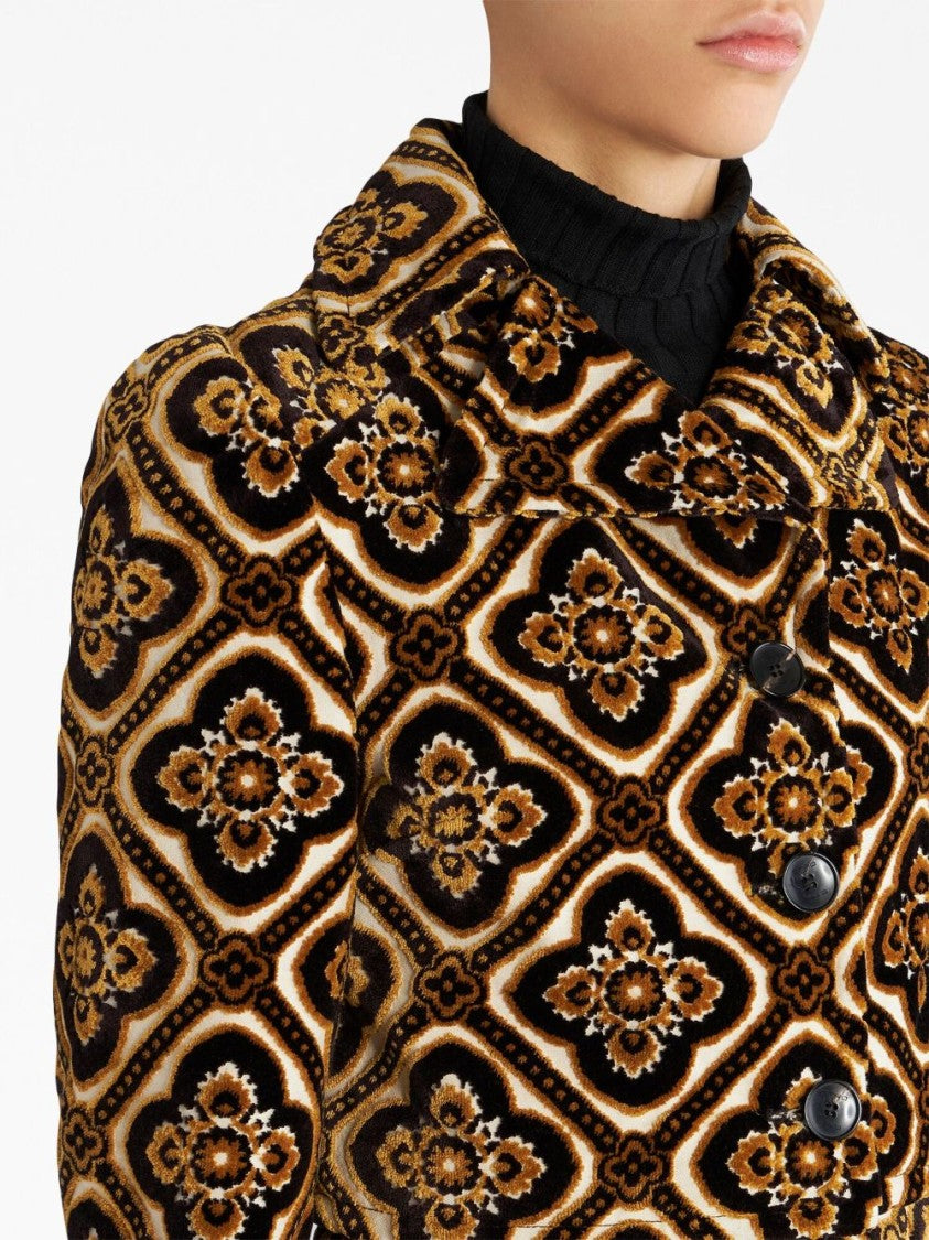Etro Geometric-Print Cropped Jacket