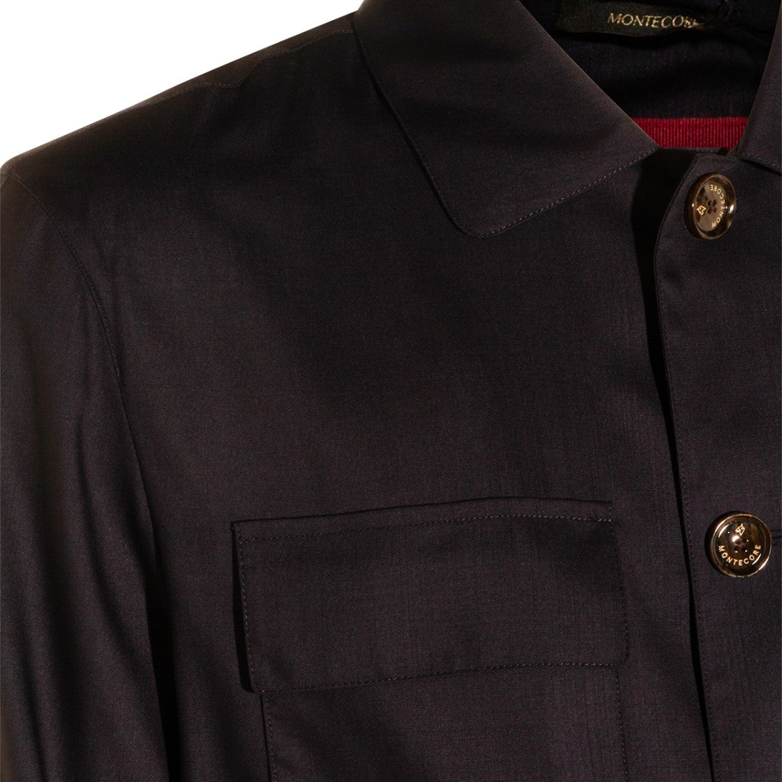 Montecore Structured Blue Jacket With Classic Collar