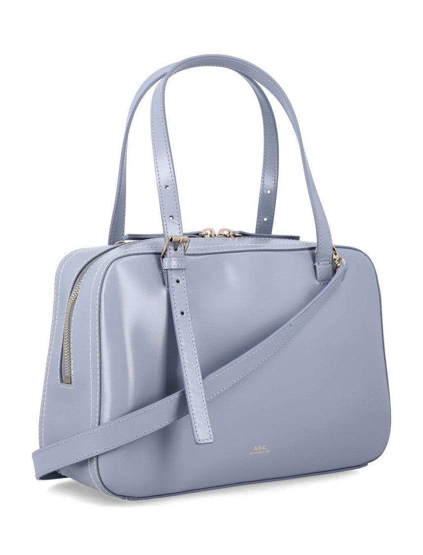 A.P.C. Rectangular Handbag With Adjustable Strap And Glossy Finish
